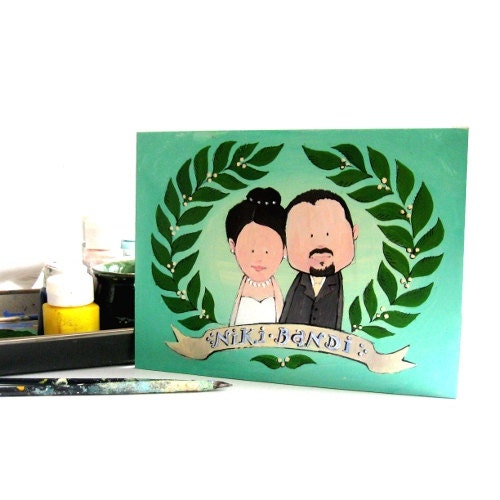 Custom wedding portrait Personalized wedding portrait Custom couple portrait Original hand painted Original painting in acrylic