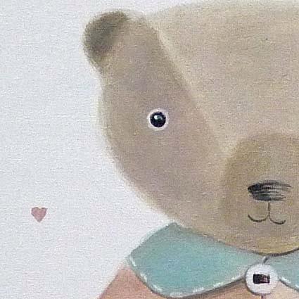 teddy bear, girls room art, childrens wall art print, whimsical animal, nursery - child decor by inameliart - inameliart
