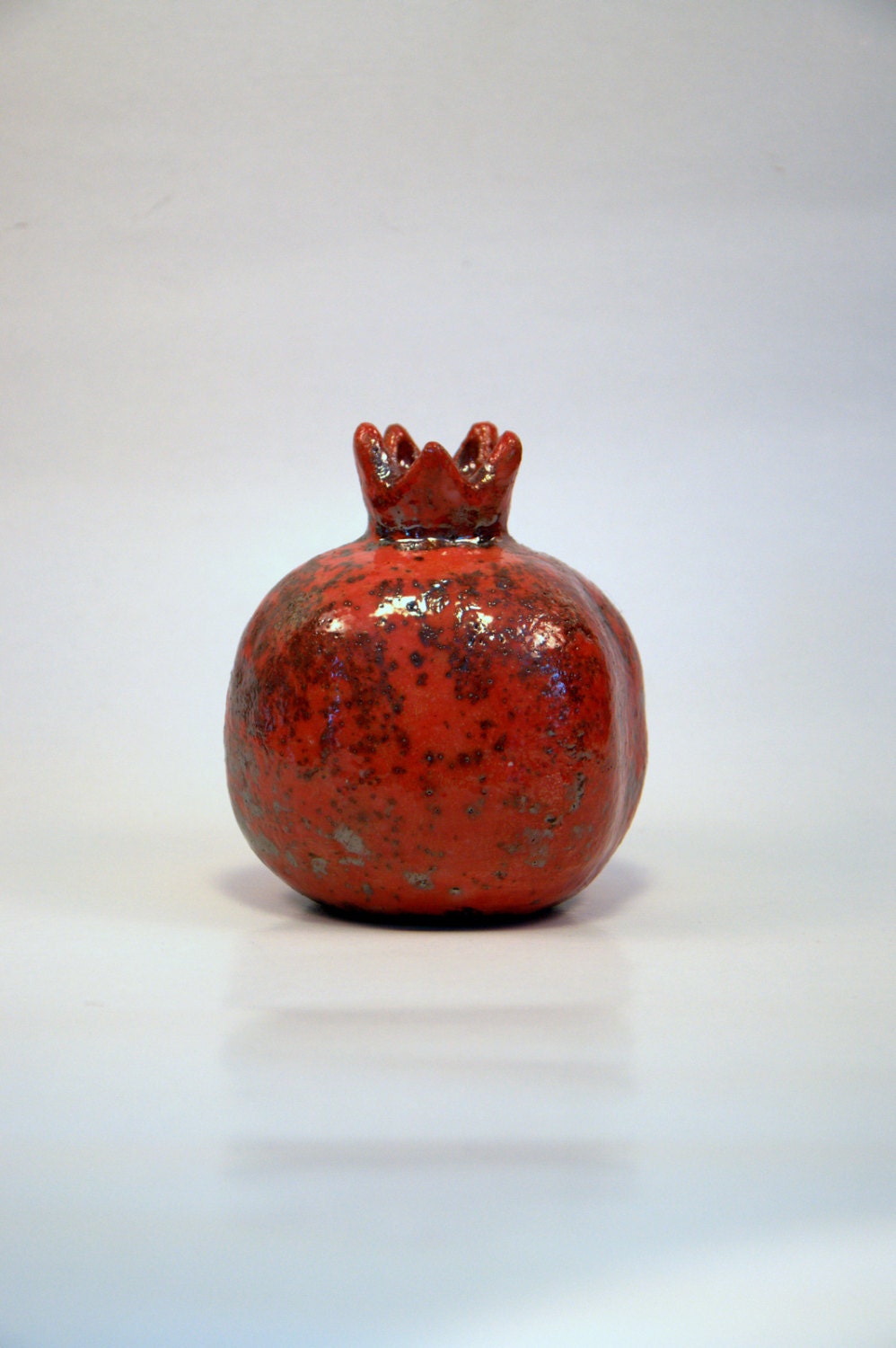 Raku Fired Ceramic Pomegranate - Large