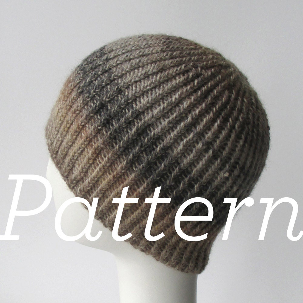 Knit Hat Pattern // Twisted Rib Reversible Hat - pattern only - PDF