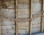 Congratulations Burlap Banner in the Medium sized pennant, black font, black glitter, graduation,