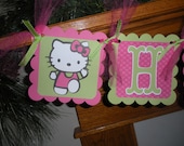 Hello Kitty Happy Birthday Banner Matching Tissue Pom Poms Available