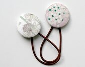 Liberty of London Ponytail Holder Set - Pretty Pink and Teal Floral 2013 on Snagless Elastics