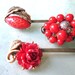 Spring Red Bobhemian Hair Clips Vintage Hairpins Bridal Accessories Bobby Pins Jeweled Hairpieces