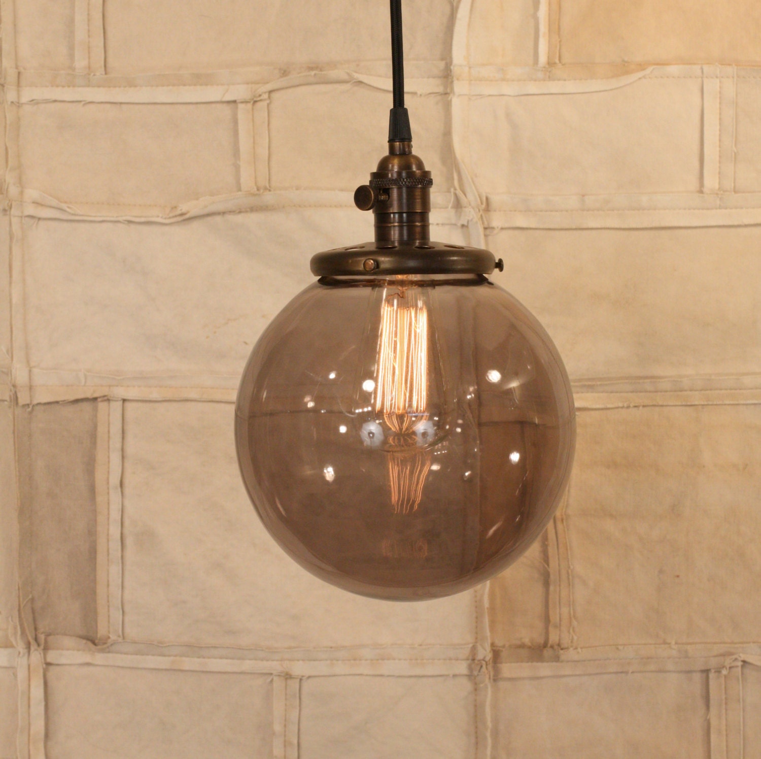 Lighting With Smoke Glass Globe - 8 Inch