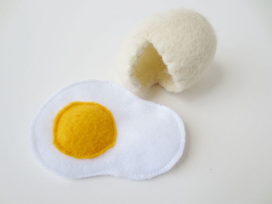 Felt Food Egg - Crackable Egg - Felted Egg with Egg Yolk