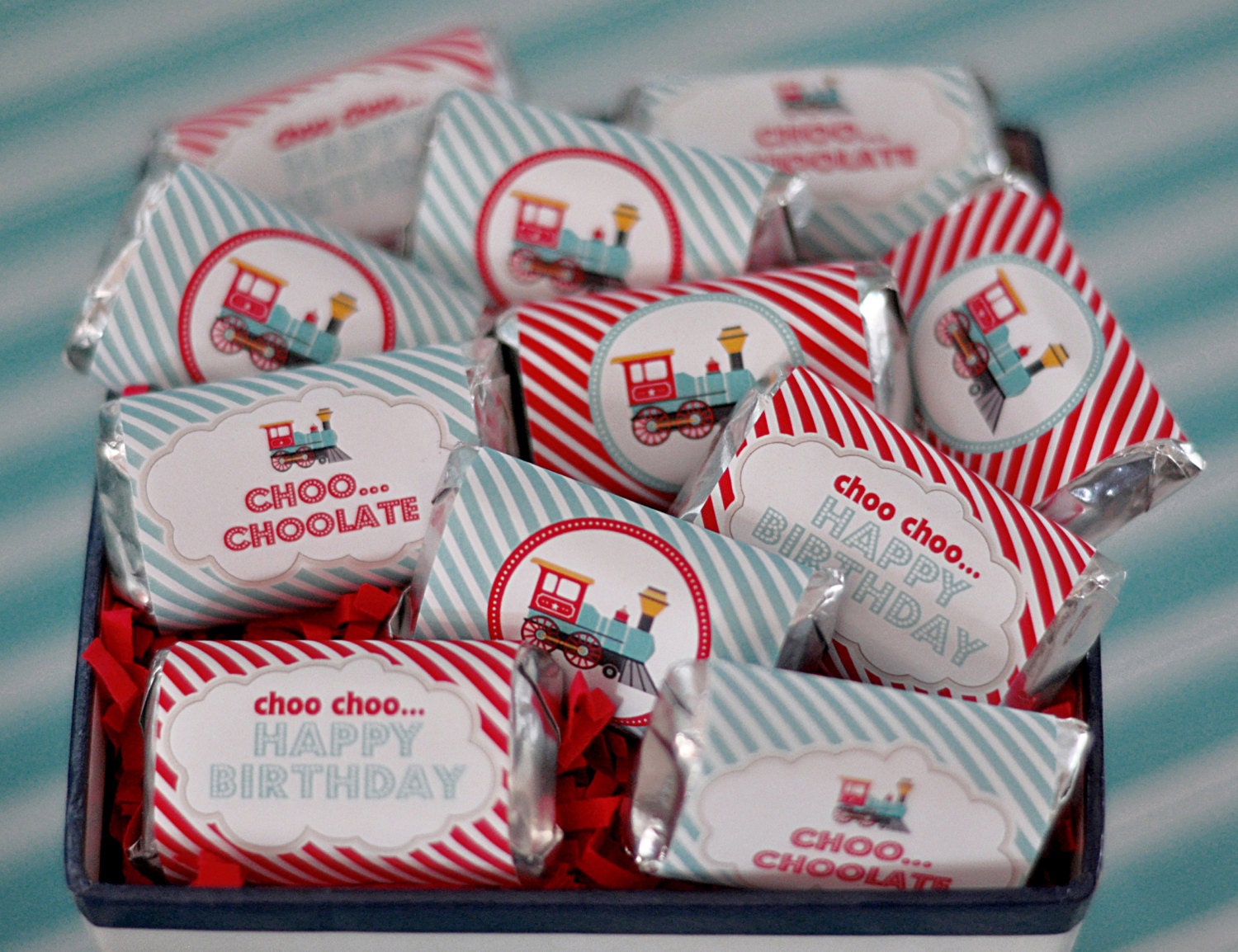 INSTANT DOWNLOAD - DIY printable mini-Hershey's bar wrappers- choo choo train