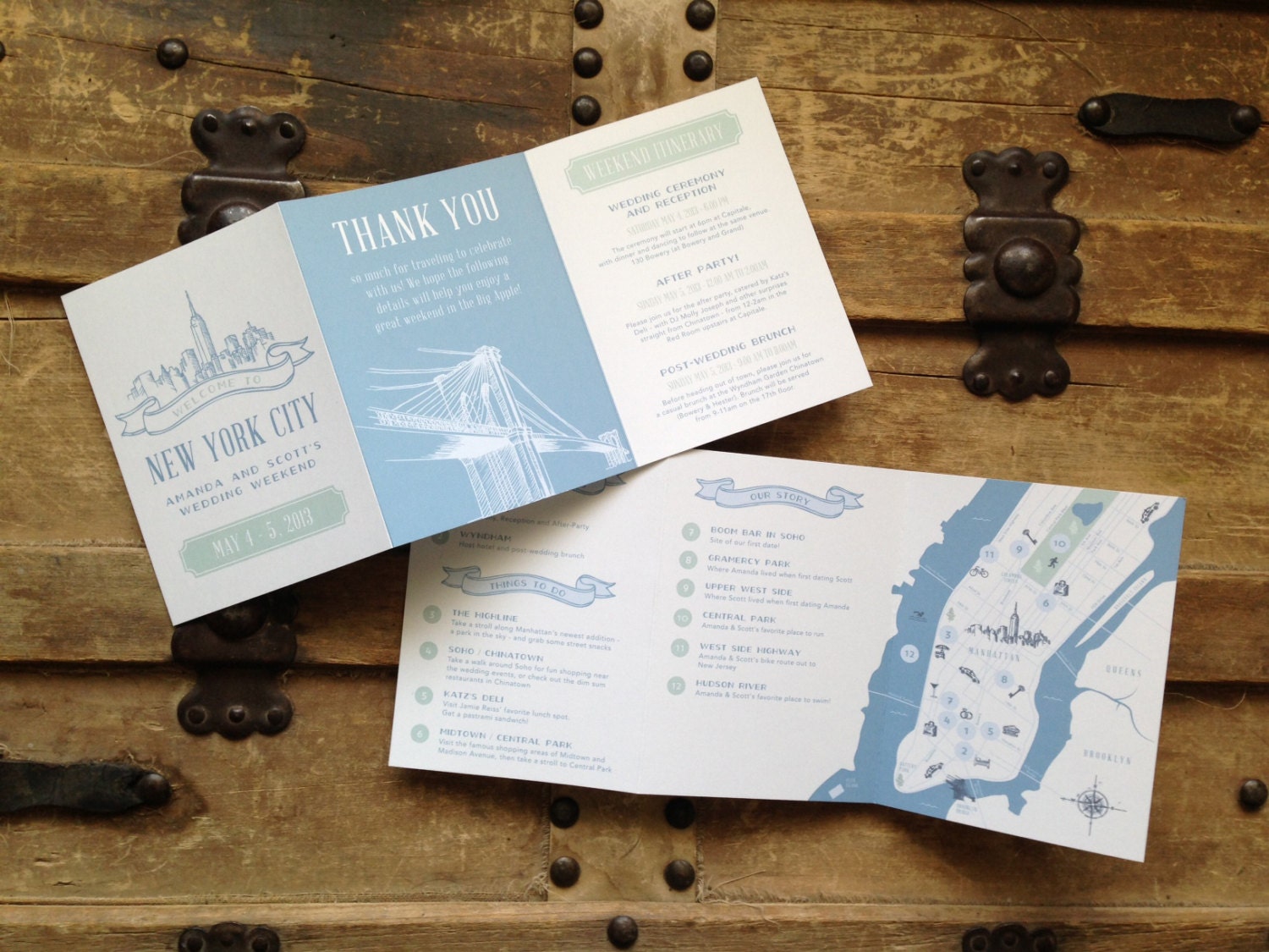 Custom Wedding Welcome Itinerary & Map - Design Fee
