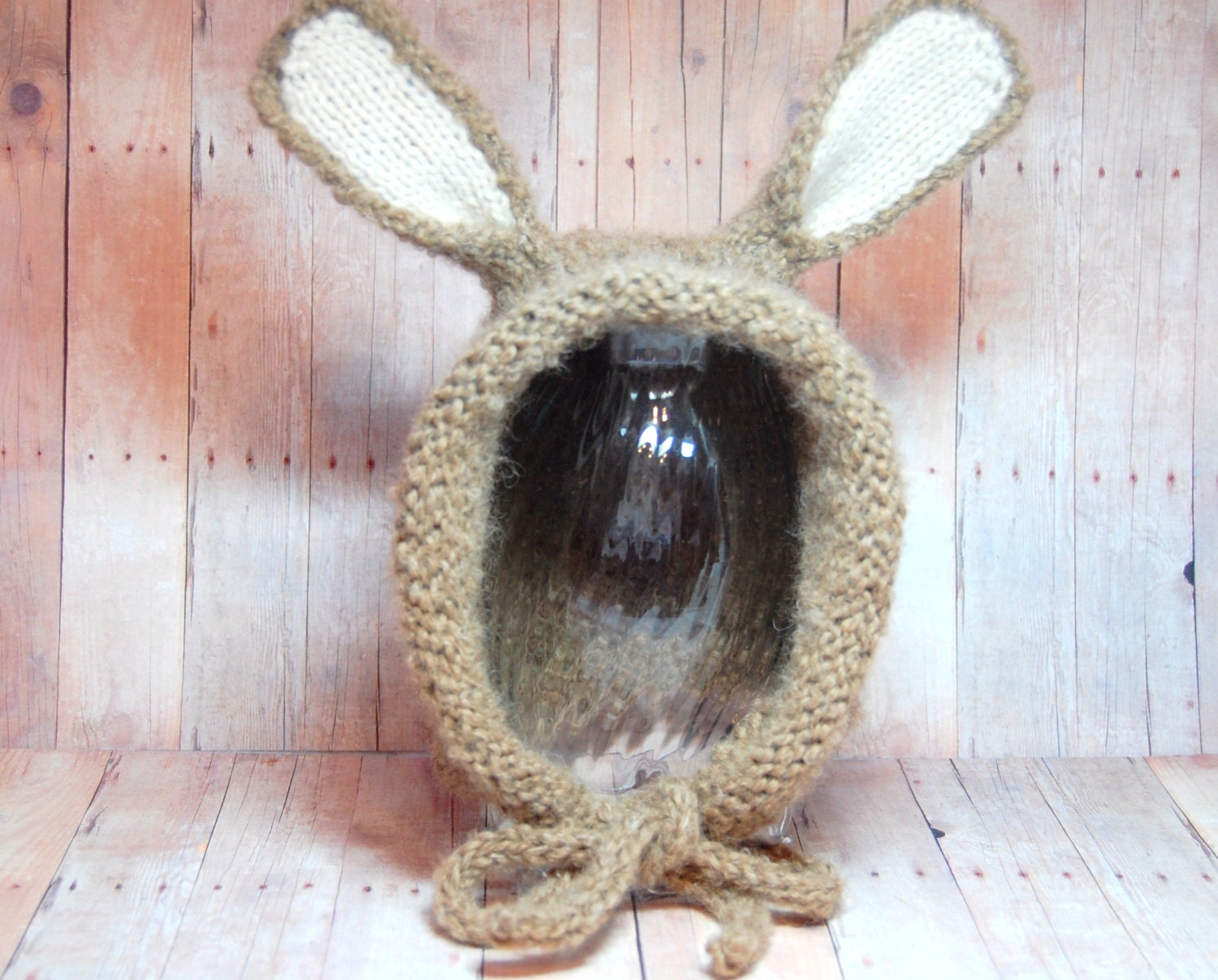Bunny Hat - Bunny Ears - Knit Animal Bonnet Pixie for Boys and Girls Babies - Natural Fibers - Spring - Easter - Alpaca - Merino