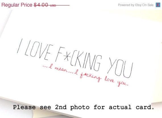 SALE Adult Love Card. Funny Anniversary Card. Simple Just Because Card. Cheeky Card.
