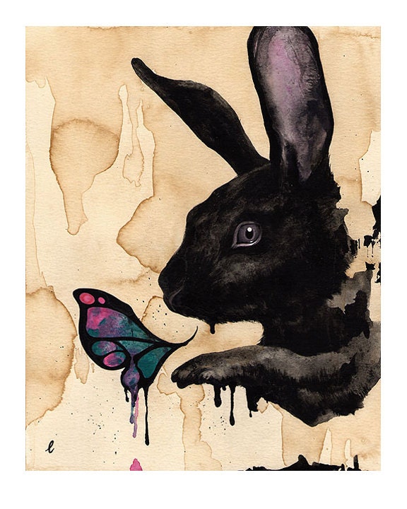 ART PRINT - "Open" series, XII (Rabbit) - 8x10" print