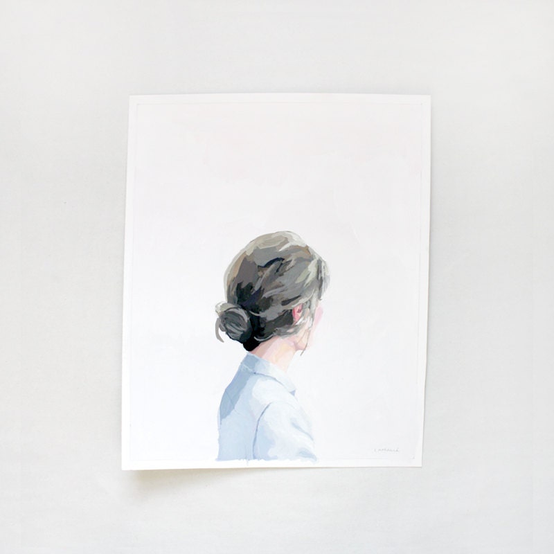 hair art - bun painting - "Bun 1"