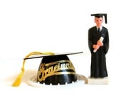 Graduation Cake Toppers: Male Graduate and Cap, Black, Gold, Hong Kong