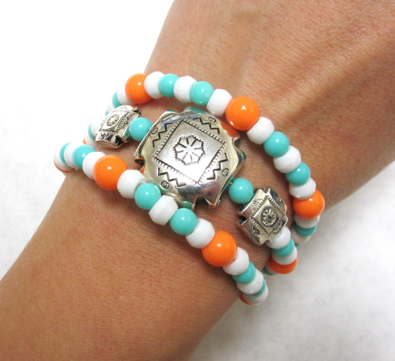 Western Concho Bracelet Cowgirl Cuff Pastel Wrap No Skulls