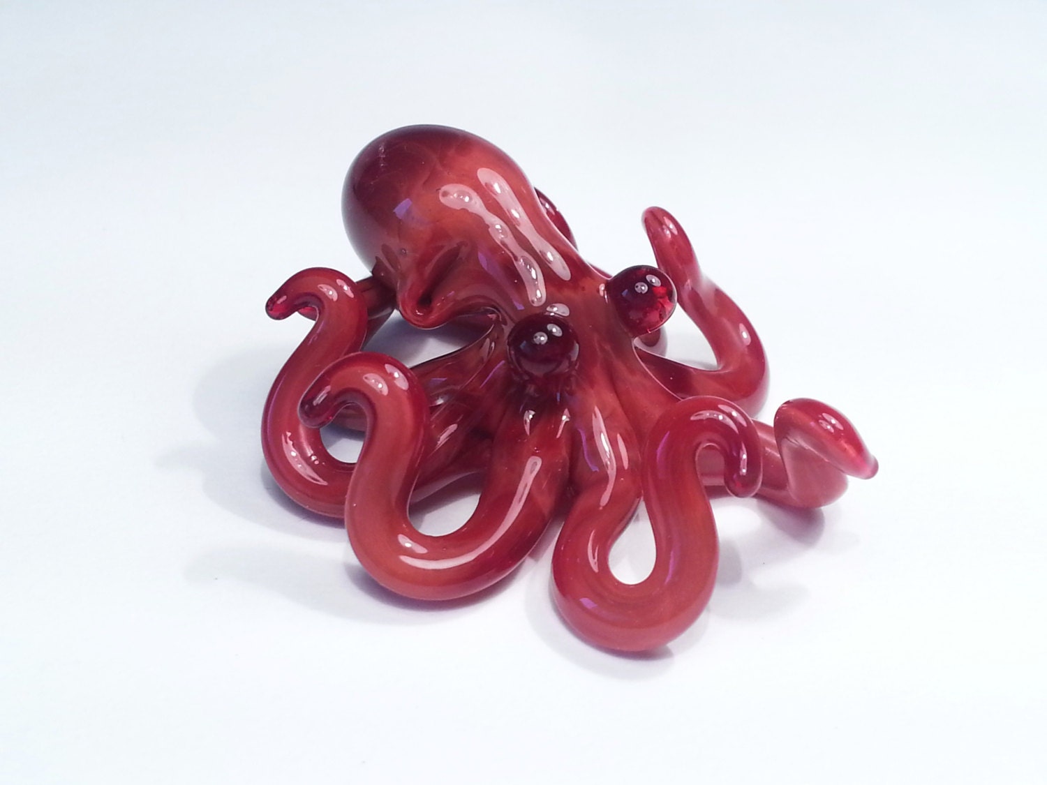 Glass Octopus pendant Hot Lava
