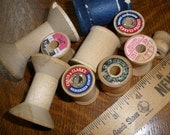 Cool Vintage Wooden Thread Spools 10 empty Belding Corticelli Talon Coats & Clark Hercules STAR American Thread spools big and small