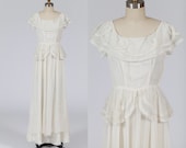 1930s dress/ 30s wedding dress/ ruffled
