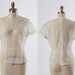 1950s blouse/ 50s nylon ruffle blouse/ sheer