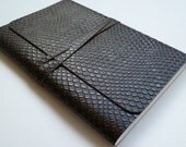 Larger Leather Bound Notebook/Journal Stylish Two Tone Snake Skin EFFECT Pattern Handmade