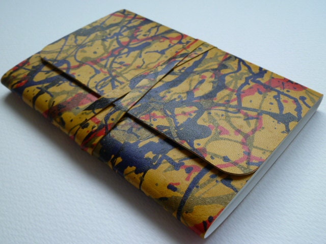 Leather Bound Artist Sketchbook Eccentric, Picasso Effect Printed Leather.