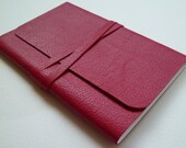 Leather Bound Notebook/Journal Stylish Red Handmade