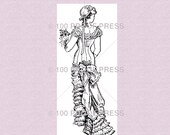 Back of Bride Wood Mounted Rubber Stamp 6233