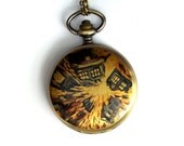 Doctor Who Pocket Watch WORKING watch "The Tardis Explodes"