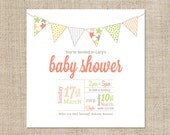 Printable Baby Shower Invitation Template - Bunting Il_170x135