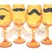 Orange Mustache Wine Glass  - Set of Four - select from eight different styles