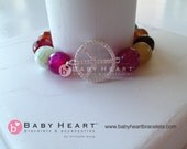 PEACE clasp bracelet with RAINBOW AGATE