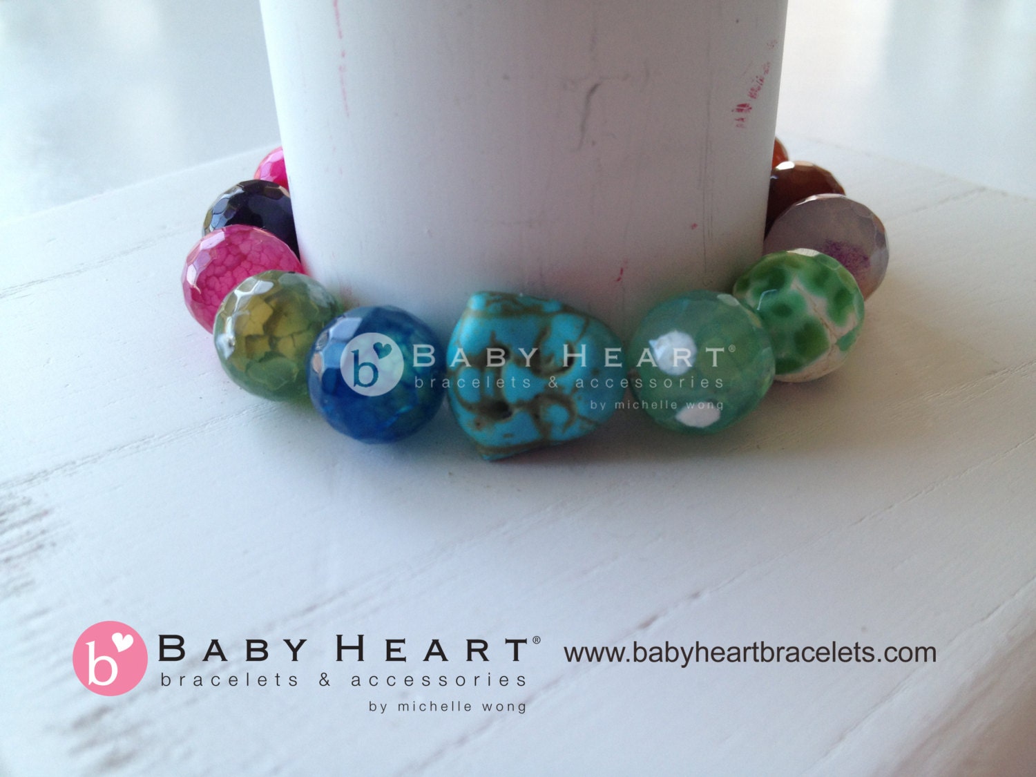 COLOR ME HAPPY rainbow agate buddha bracelet