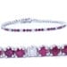 2.00CT Blue & White Diamond Tennis Bracelet 14K White Gold