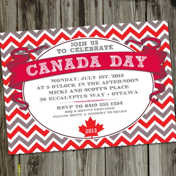 Canada Day PRINTABLE Party Invitation