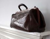 1930s French Oxblood Brown Leather Doctor's Bag.