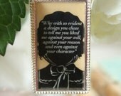 Jane Austen Necklace Silver - Elizabeth's Reply to Darcys Proposal
