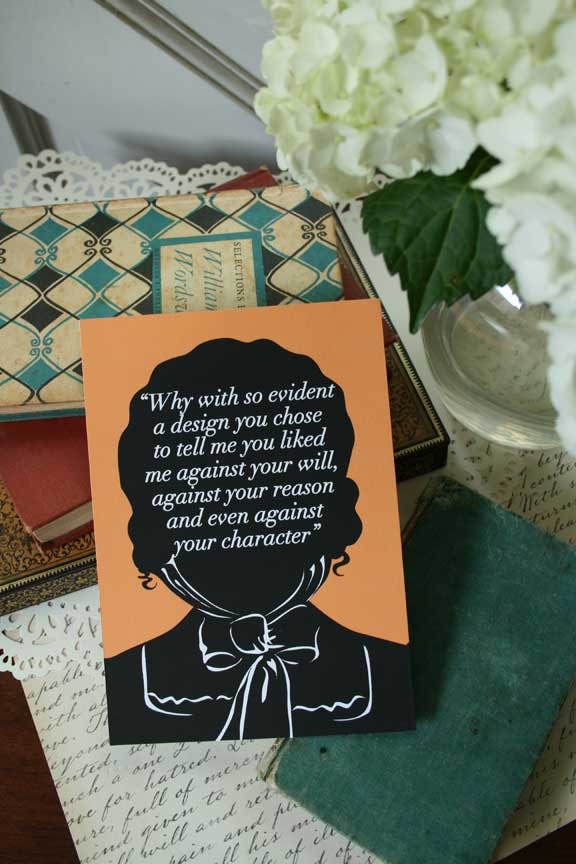 Jane Austen Pride and Prejudice Print: Elizabeth Bennet Reply To Proposal 5x7