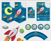 Rocket Ship Party Theme Basic Package - Personalized Printable Il_170x135