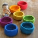 Waldorf Rainbow bowls - felted wool toy - eco-friendly - set of seven