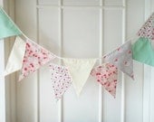 Shabby Chic Fabric Banners, Bunting, Garland, Wedding Bunting, Pennants, Flags, Pastel - 3 yards (3rd version)