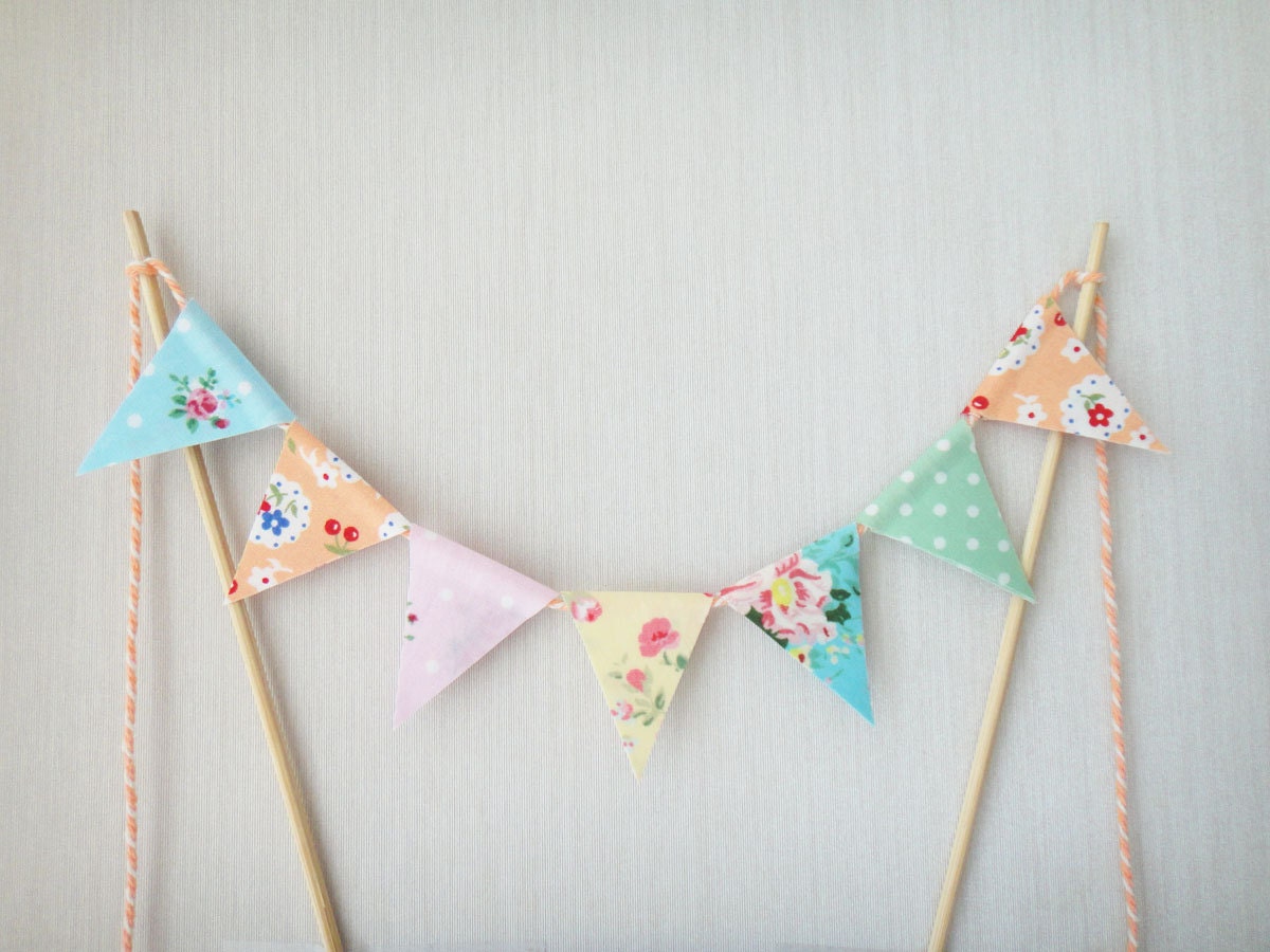 Cake Topper Bunting, Wedding Cake Topper, Bunting Cake Topper, Cake Bunting