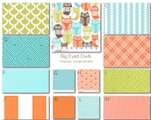 Custom Modern Baby Crib Bedding -Design Your Own-  Big Eyed Owls