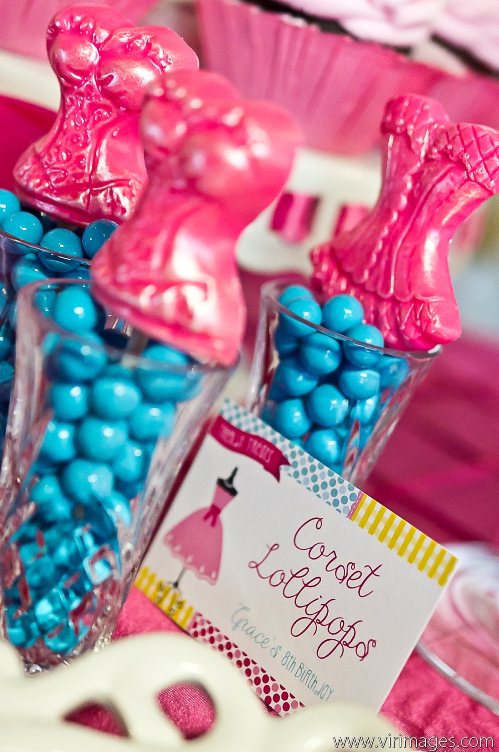 5 Bustier Lollipops: Fire Fuchsia