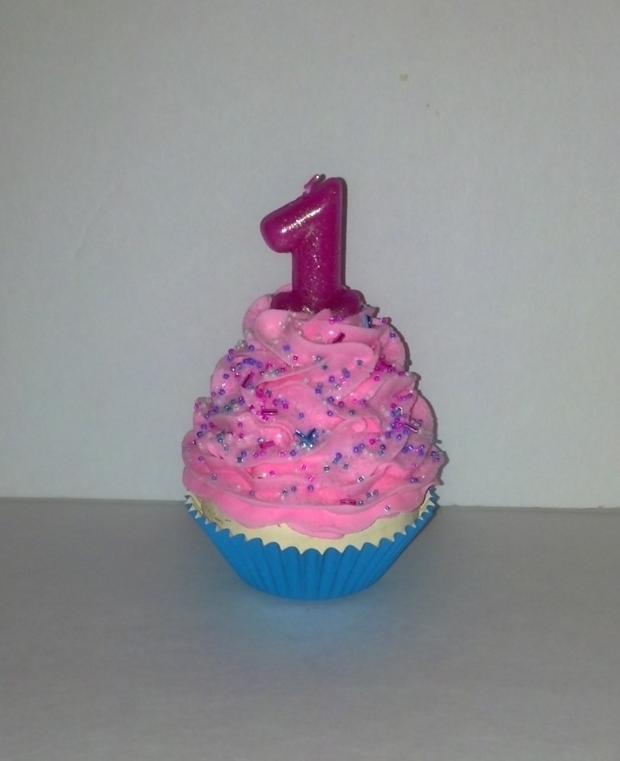 Birthday Fake Cupcake Photo Prop, Choose Your Colors, Birthday Party Decorations, Party Favors, Keepsake
