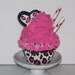 Hot Pink Leopard Valentine Fake Cupcake and Heart Cookie, Adorable Valentine Photo Prop, Room Decor, Displays