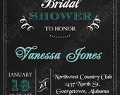 DIY Bridal Shower Chalkboard 3 PRINTABLE Invitation 5x7 grey white teal turquoise wedding shower Il_170x135
