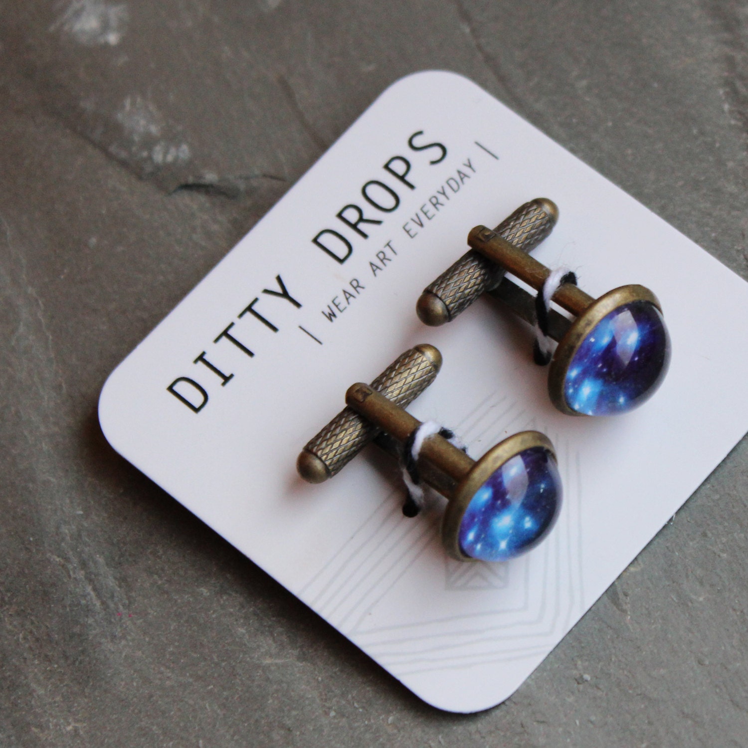 Starry Eyed Cuff Links - Wanderlust Collection - Galaxy, Universe, Outer Space