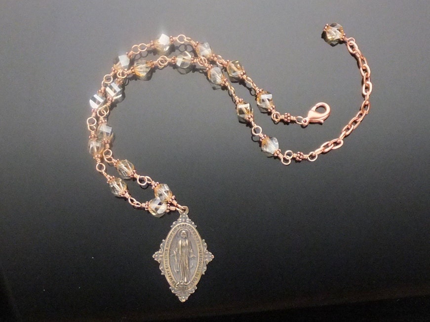 Swarovski Crystal Miraculous Medal Necklace