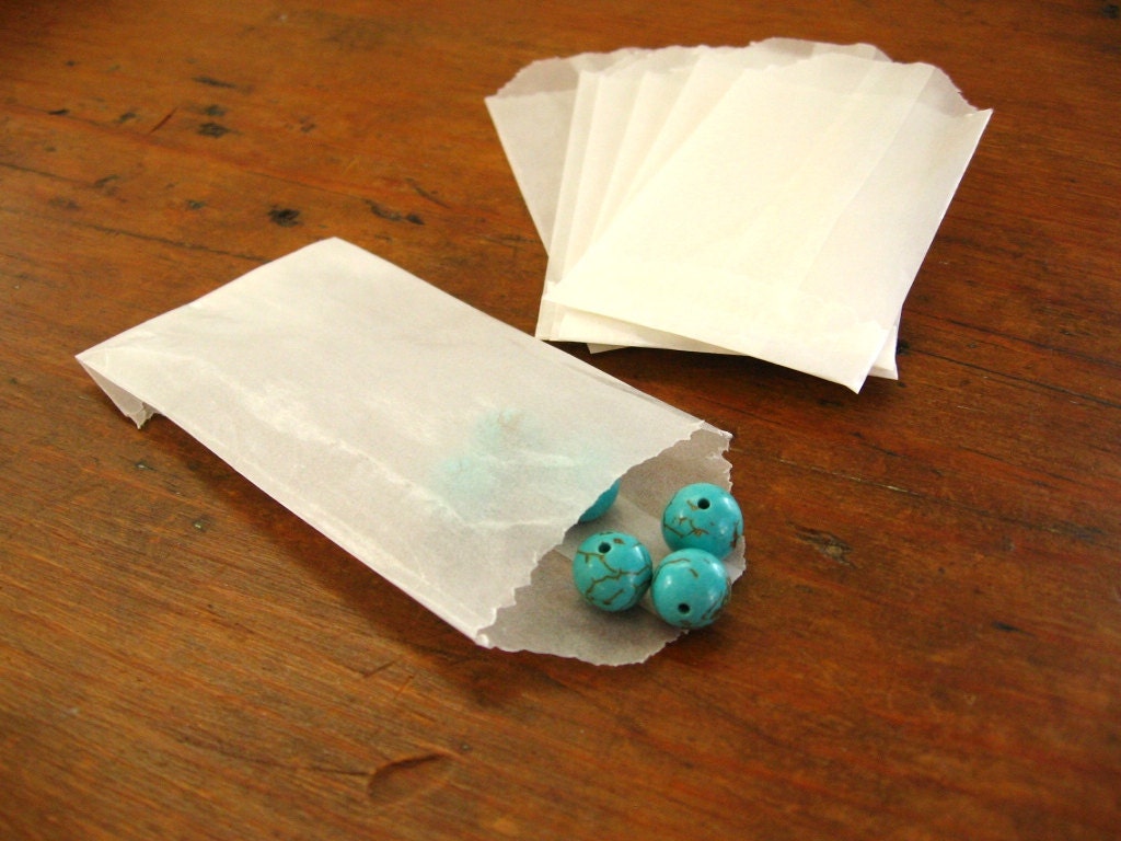50 Mini Glassine Bags, Favor Bags, Gift Bags (3.5" x 2")