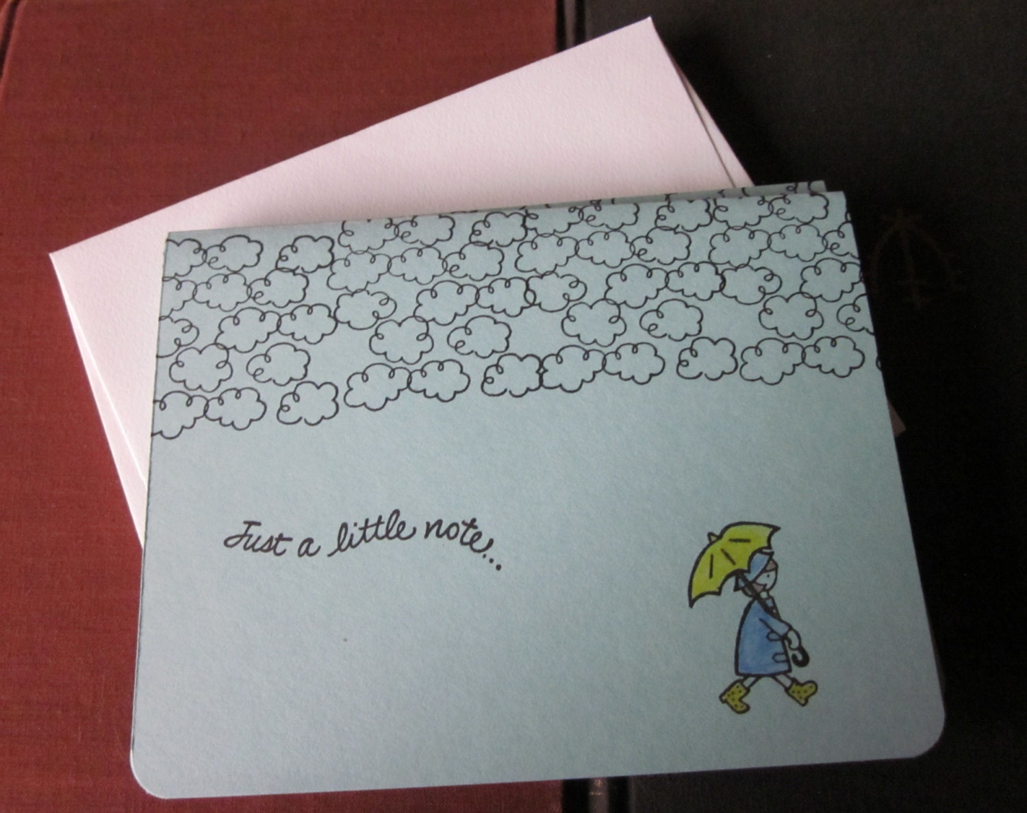 Cloudy Day - Girl with Unbrella - Boxed Cards -- Free Shipping