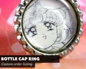 CUSTOM ORDER Bottle Cap Ring - Character or Photo of your choice - Free Domestic Shipping